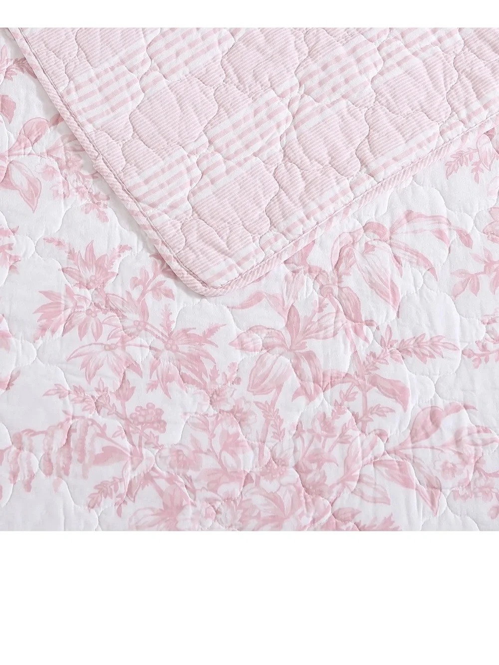 Laura Ashley - Twin Quilt Set, Soft & Reversible Cotton Floral Bedding